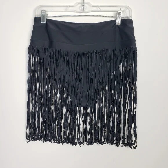 Black Fringe Swim bottom Women's Size Large - Picture 2 of 6
